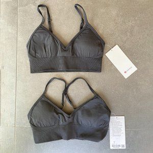 Lululemon Ebb to Street Bra, black, A/B CUP, size 8, NWT (set of 2)
